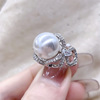 Retro adjustable brand sophisticated universal ring from pearl, elegant small design jewelry, internet celebrity