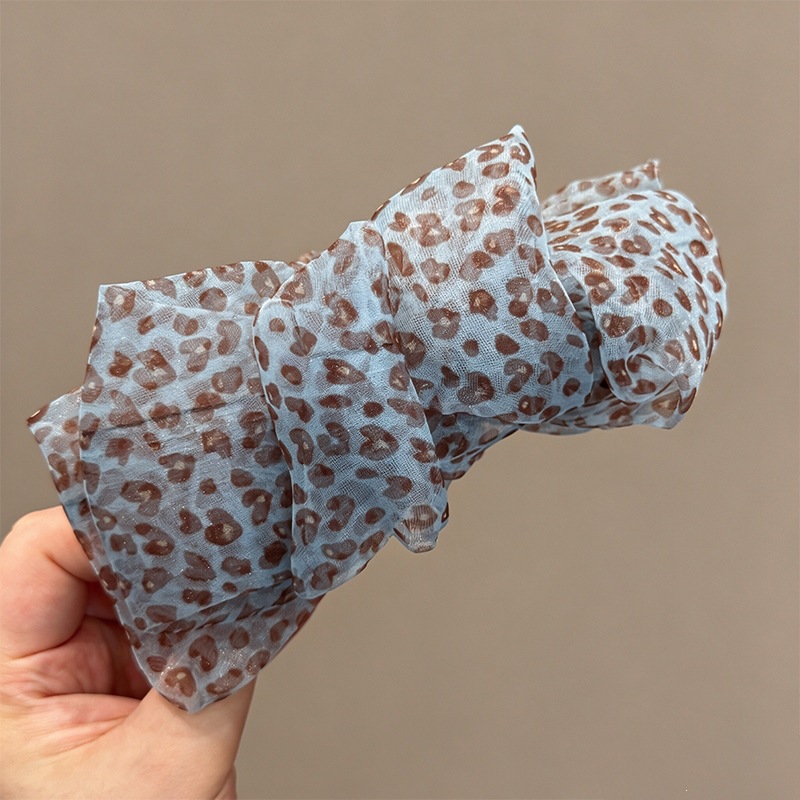 1# blue multi-layer leopard print banana clip (bottom clip 13cm)