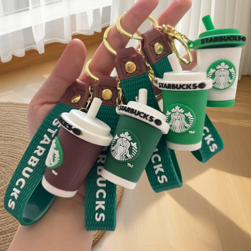 Cross-Border Starbucks Bear Keychain Cartoon Exquisite Car Keychain Doll Milk Tea Cup Bag Pendant Wholesale Cross-Border Starbucks Bear Keychain Cartoon Exquisite Car Keychain Doll Milk Tea Cup Bag Pendant Wholesale