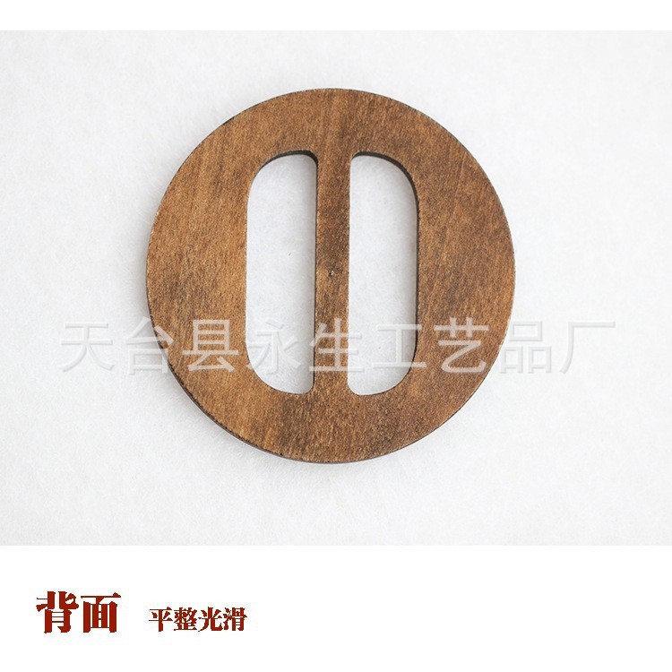 円形の日の字のボタンの木製のベルトのバックルの定日の字のベルトのバックルの装飾の大きい日の字のバックルの木の工|undefined