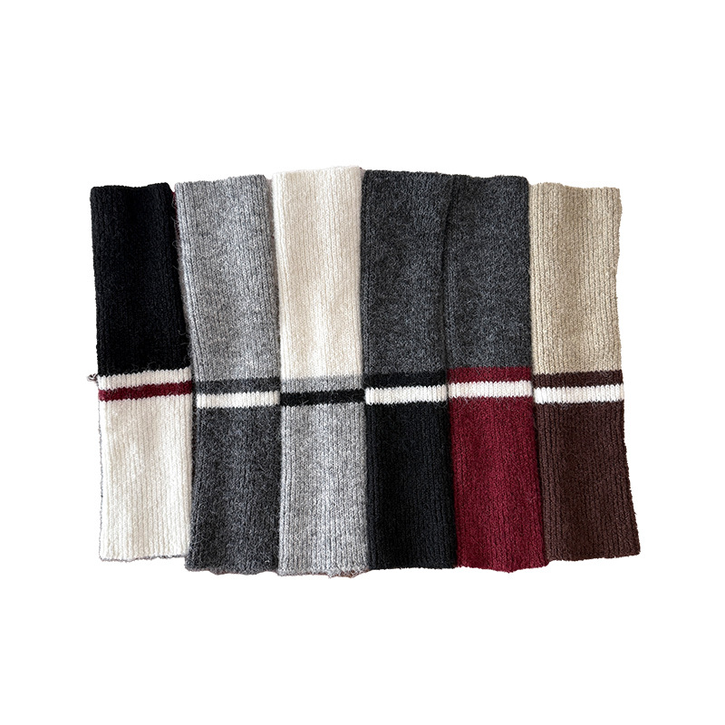 Scaldamuscoli Bootshang Calzini in maglia di cotone a contrasto di colore Calzini in lana da donna Scaldamuscoli Maillard spessi e caldi in stile retrò per polpacci_voghion.com