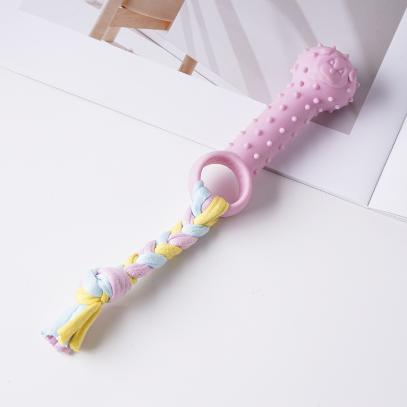 Juguete para mascotas de TPR de gran venta transfronterizo, palo de dentición para perros para entretenimiento, juguete de autoentretenimiento para cachorros duradero y resistente a las mordidas.