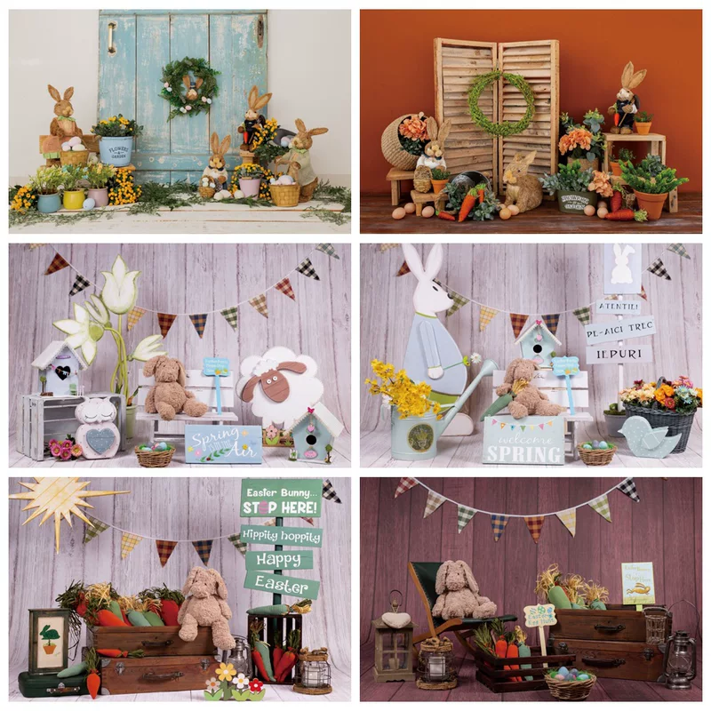 Easter Restaurant Rabbit Eaxia Room Orthopedine Event Party Photography Background Caps Cross -border props wholesale