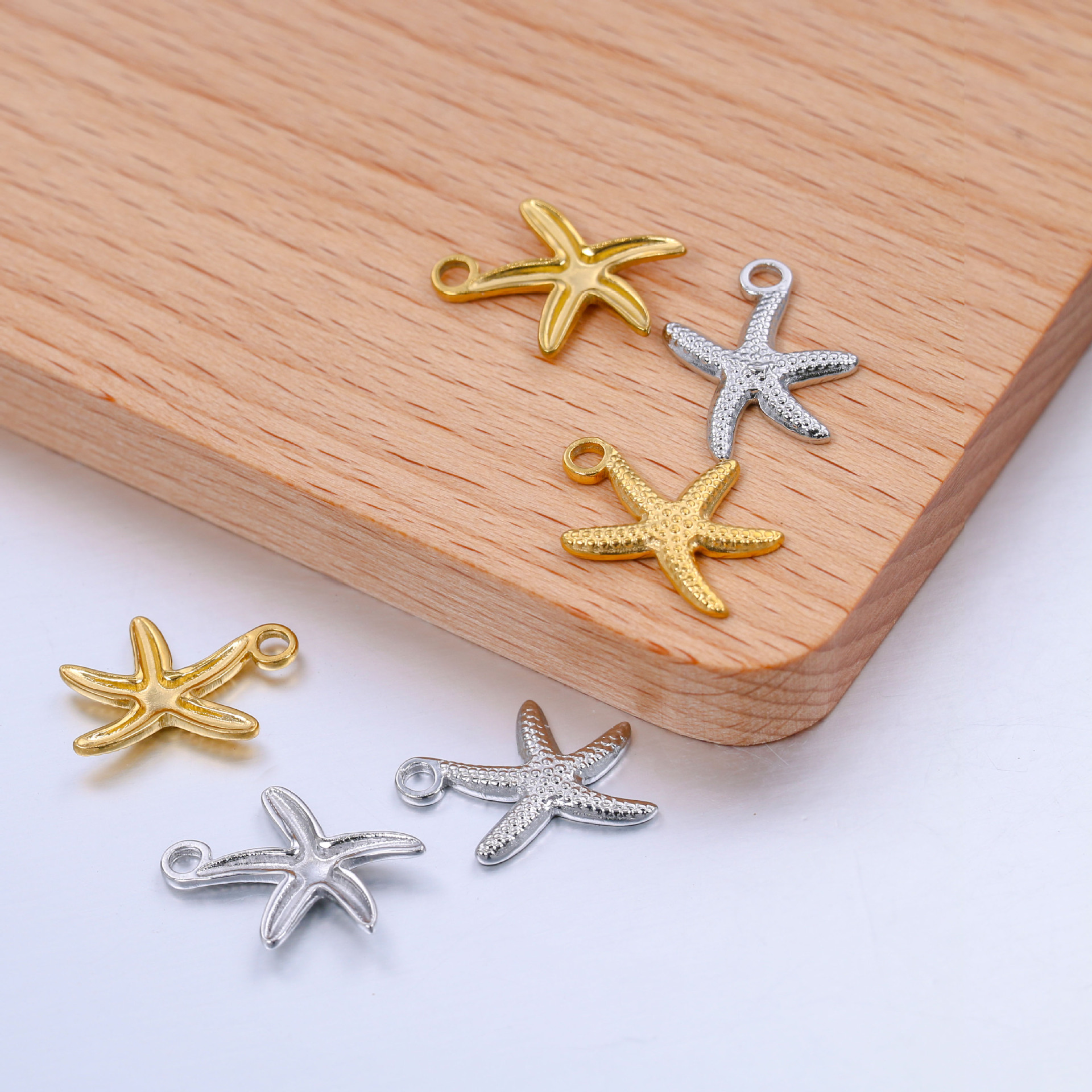 A Pack Of 3 18*14mm 304 Stainless Steel Starfish Polished Pendant display picture 6