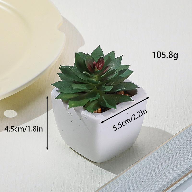 Simulación transfronteriza de porcelana floc de macetas pequeñas macetas verdes de mesa decoración ornamentos artesanías bonsai spot directo
