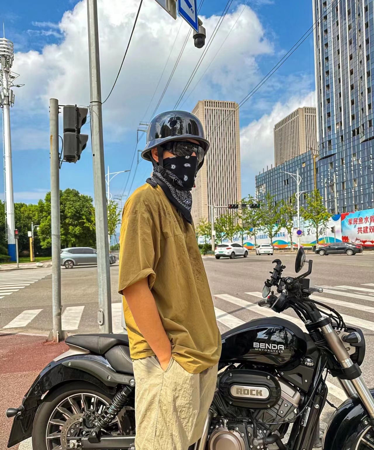 German Style Retro Cruiser Motorcycle Half Helmet