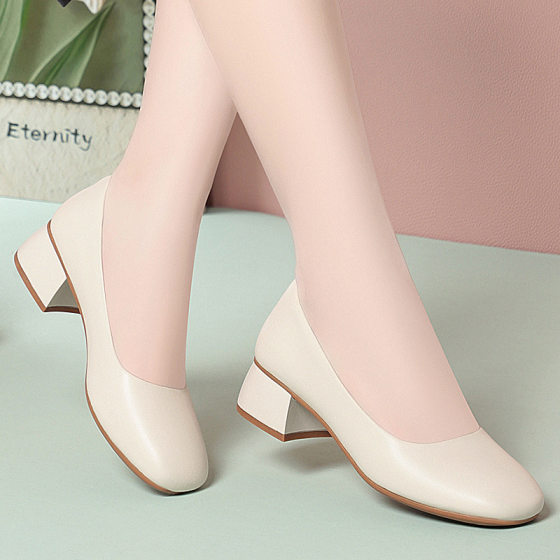 A generation of hair thick heel not tired feet work shoes black shoes dress shoes work commuter ladies shoes women's shoes