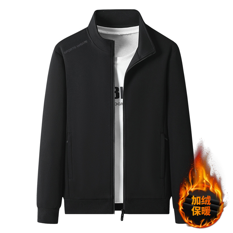 Suéter de algodón para hombres otoño y invierno nuevo estilo de cuello vertical de alta calidad deportes casuales con cremallera cardigan con chaqueta de vello de moda
