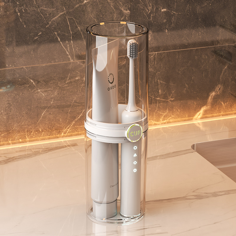 Taza de enjuague portátil de viaje pasta de dientes de baño almacenamiento a prueba de polvo de viaje de negocios taza de lavado de lavado de lujo ligero conjunto de taza de cepillo de dientes transparente