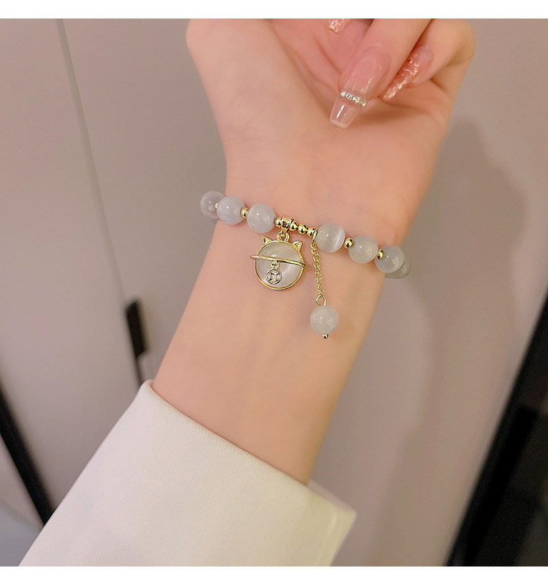 Retro Geometric Titanium Steel Opal Bracelets