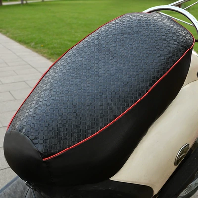 Electric Vehicle All-Season Seat Cushion, Sun Protection, Universal Waterproof, Heat Insulation, Wear-Resistant Leather Seat Cover for Electric Scooters and Motorcycles (Electric car cushion) - rubiks-cube-geometry-black-large-size