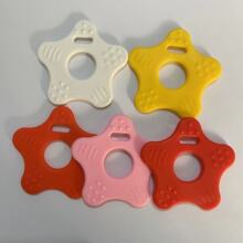 厂家直供五角星牙胶硬胶 软胶 安抚咬胶 婴儿玩具配件口水巾磨牙