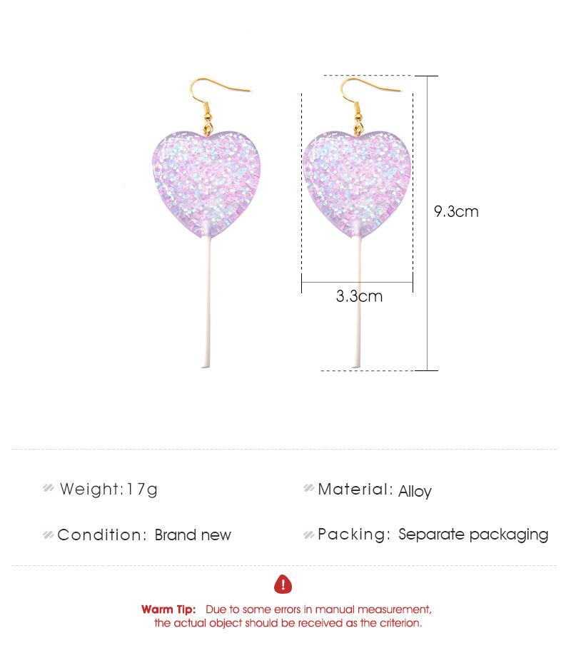 Wholesale Fashion Transparent Heart Lollipop Earrings display picture 1