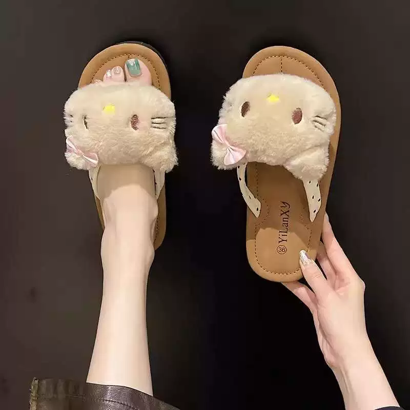 Hello Kitty, нескользящие модные вьетнамки, шлепанцы, западный стиль