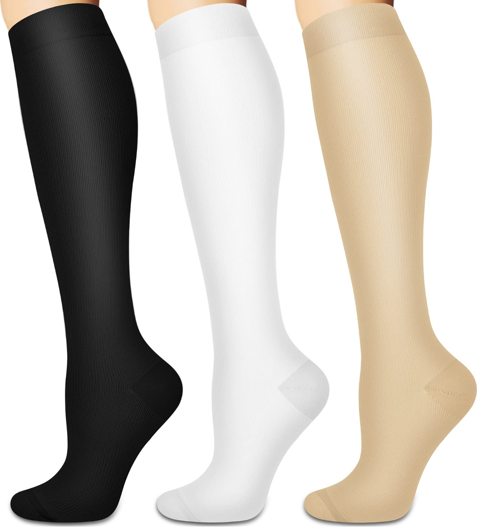 Calcetines de compresión transfronterizos Calcetines de pantorrilla Calcetines elásticos Deportes Ciclismo Correr Calcetines de yoga Calcetines de compresión de tubo largo para hombre Spot para mujer