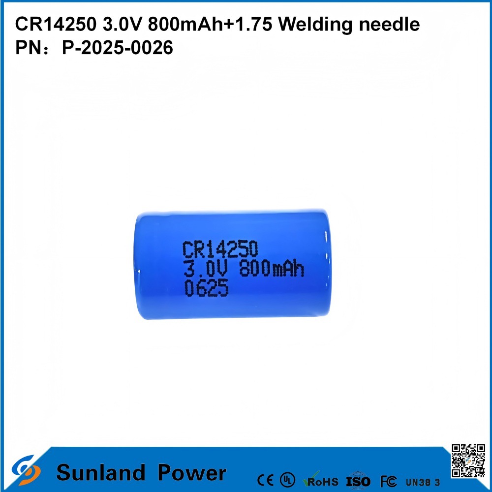 锂亚电池 CR14250 3.0V 800mAh+1.75MM镍针可用于智能表计