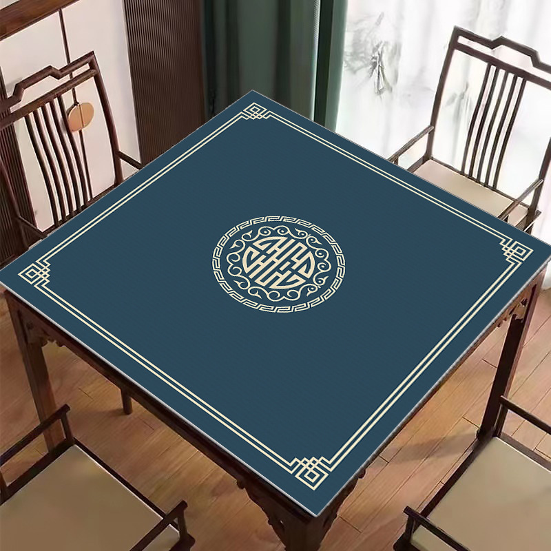 New Chinese Style Mahjong Mat Tablecloth Silent Crystal Velvet Poker Table Mat Wholesale Easy Care Water-Absorbent Stain-Resistant Washable Mat