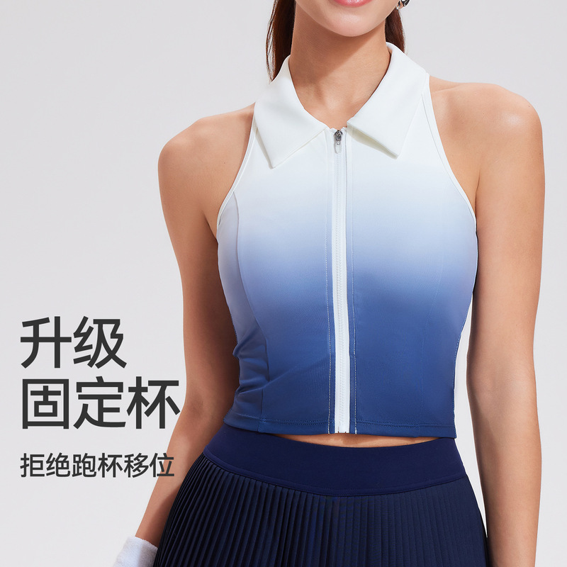 Cross-Border New Style Sports Short-Sleeved Women's Breathable Sleeveless Tennis Wear T-Shirt Vest Running Golf Polo Shirt Cross-Border New Style Sports Short-Sleeved Women's Breathable Sleeveless Tennis Wear T-Shirt Vest Running Golf Polo Shirt