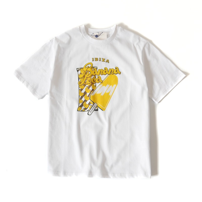 Overseas Clothing Wholesale Jac Trendy Brand Holiday Limited Edition Ibiza Banana Popsicle Print Short-Sleeve T-Shirt (Original Label)