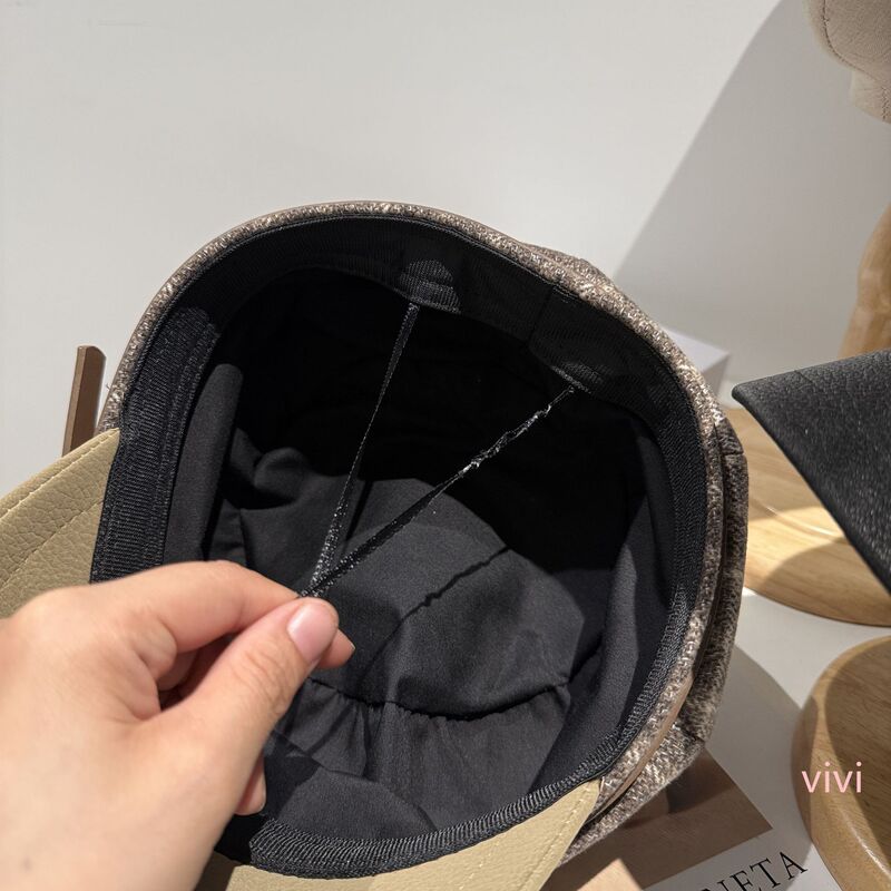 新款复古格纹八角帽子女秋冬百搭显脸小英伦报童帽文艺画家贝雷帽|undefined
