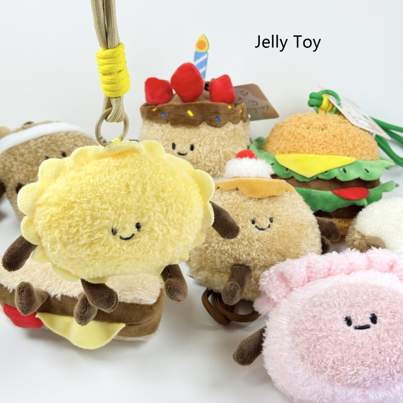 Jell かわいいアフタヌーンティーぬいぐるみハンバーガーサンドイッチケーキ人形バッグペンダントペンダントおもちゃ卸売|undefined