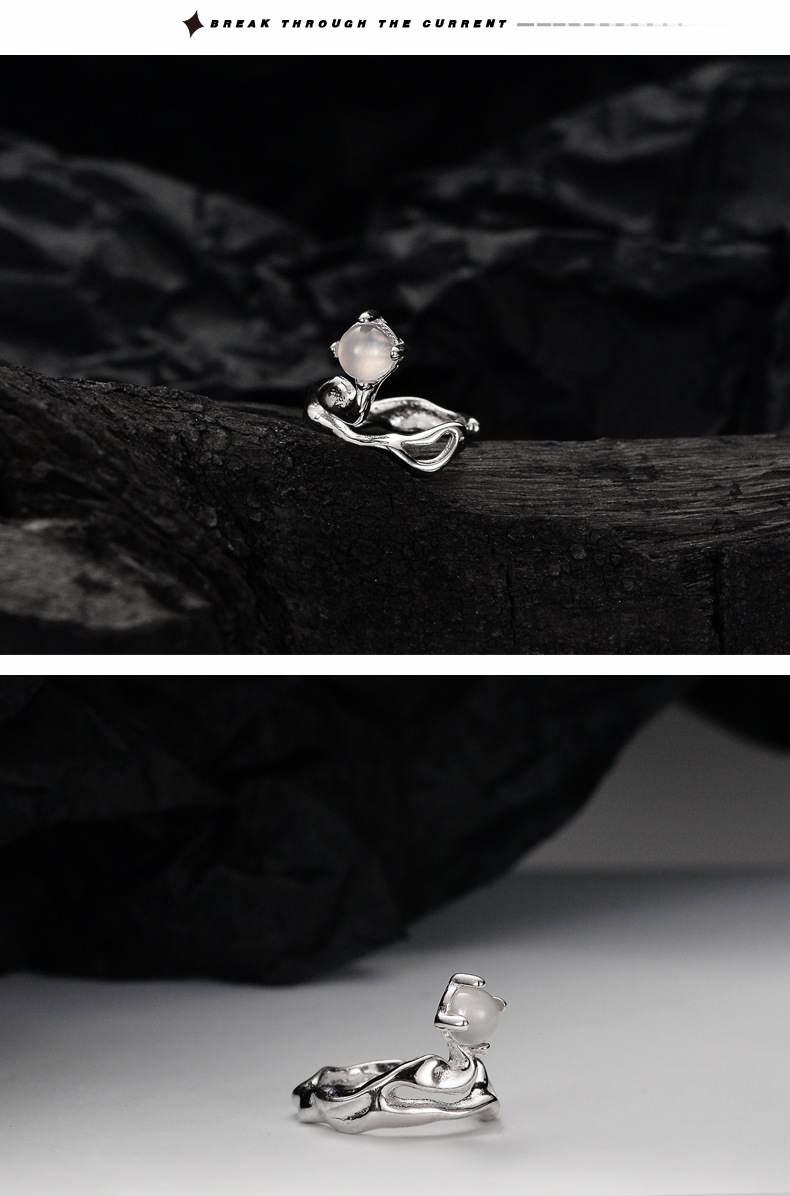 Fashion Irregular Silver Plating Inlay Agate Ear clips 1 Piece