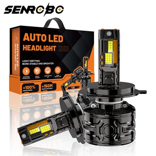 跨境高功率300W汽车LED大灯三铜管H7H11H1远近一体H4解码车灯
