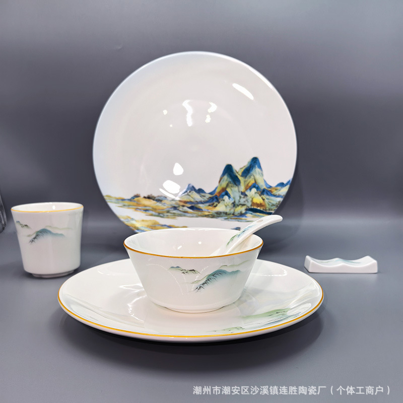 【厂家直供】消毒餐具套装批发加厚耐摔易洁酒店会所排档摆台组合|undefined