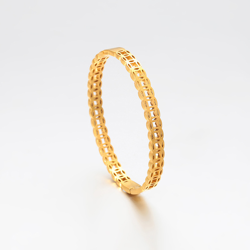Xuping acero inoxidable 24k pulsera de cobre de color lujo ligero estilo transfronterizo de estilo simple joyas al por mayor mujeres