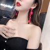 Silver needle, sexy long earrings, silver 925 sample, Japanese and Korean, bright catchy style, wholesale