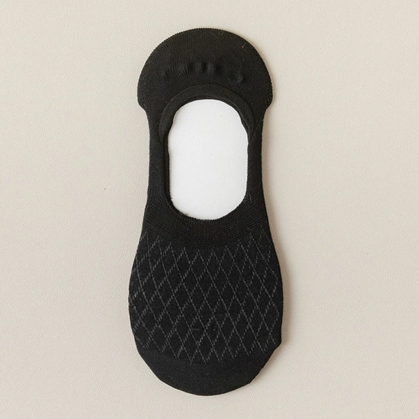Diamond mesh invisible women's socks [black]