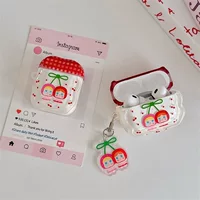 Чехол защитный Apple AirPods / AirPods Pro (1/2/3/4/Pro2/Pro3) — односторонняя печать с подвеской