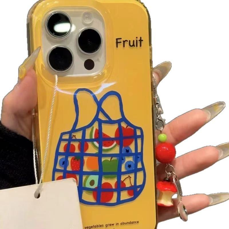 Nueva bolsa de frutas ins para iPhone 16ProMax funda para teléfono móvil 15 Apple 14/13 Pareja 16 Colgantes