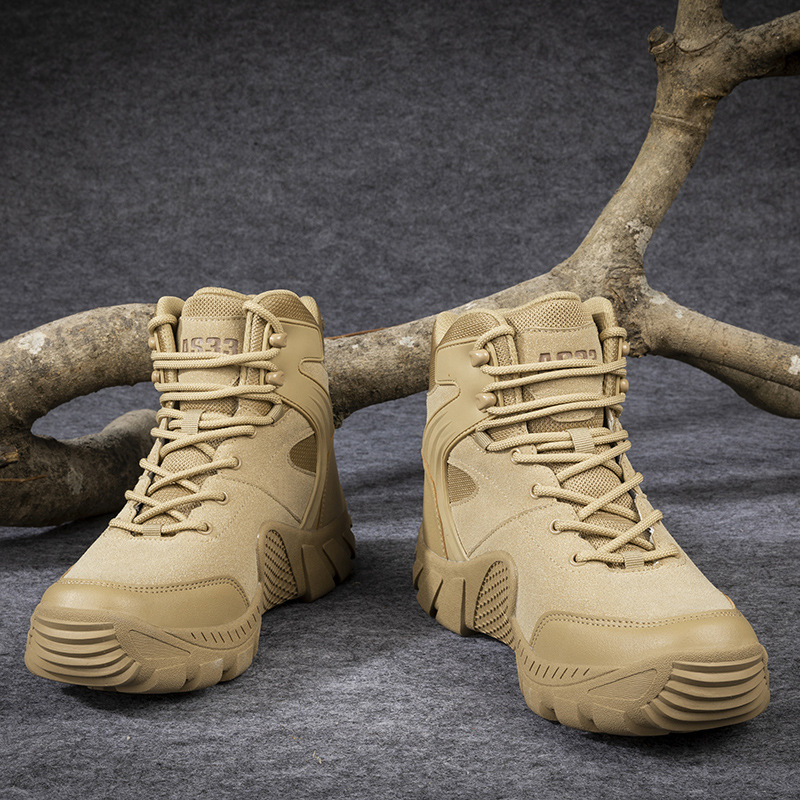 Militar fan al aire libre botas de combate al aire libre zapatos de montaña al aire libre botas tácticas de alta altura botas de desierto masculinas botas deportivas al aire libre
