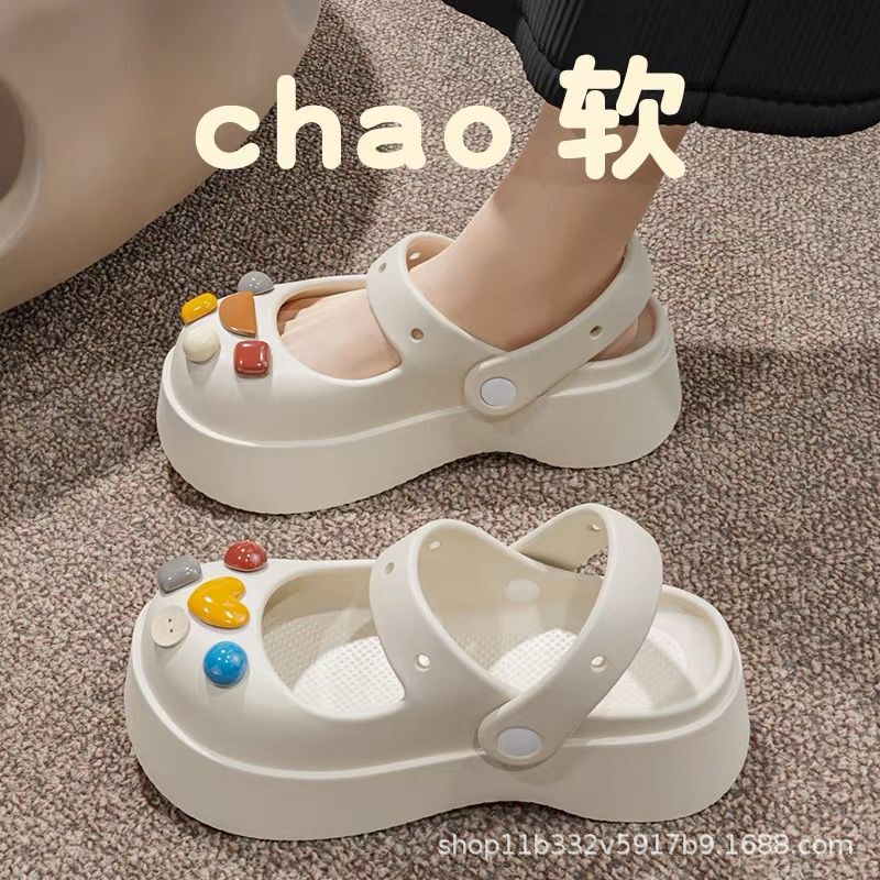 Slippers, Thick-Soled Mary Jane Girls' Clogs, Versatile Sandals for Street Wear, Wholesale Manufacturers, Ready for Delivery