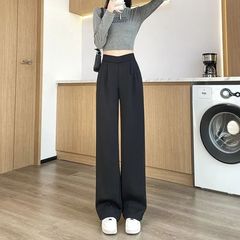 爆款沙漏腰冰丝阔腿裤女夏款高腰垂感西装裤显瘦小个子直筒拖地裤