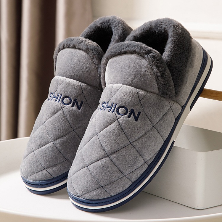 冬季男士包跟棉拖鞋特大码48加肥加大号49居家防滑棉鞋保暖加绒50