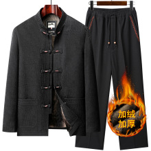 唐装男士夹克外套加绒加厚棉衣爸爸装棉袄中老年爷爷生日过寿外套