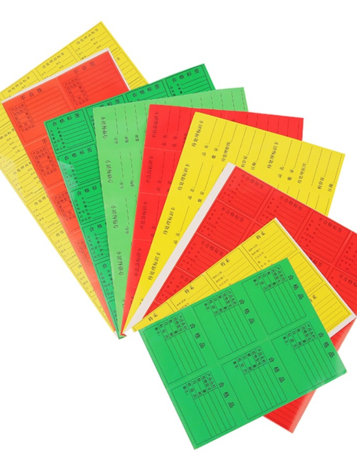 Productos verdes no calificados, productos a tratar, adhesivos no calificados, productos especiales, materiales extraídos, etiquetas, pegatinas, comerciantes de color