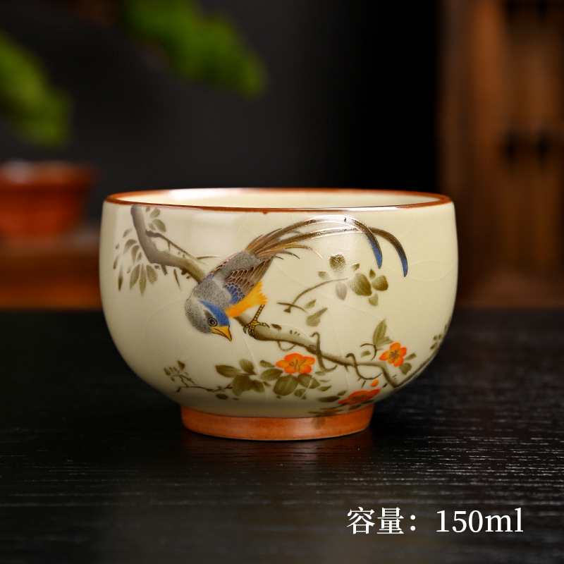 汝窑茶杯泡茶杯开片主人杯客杯珐琅彩品茗杯个人杯陶瓷纪念伴手礼|undefined