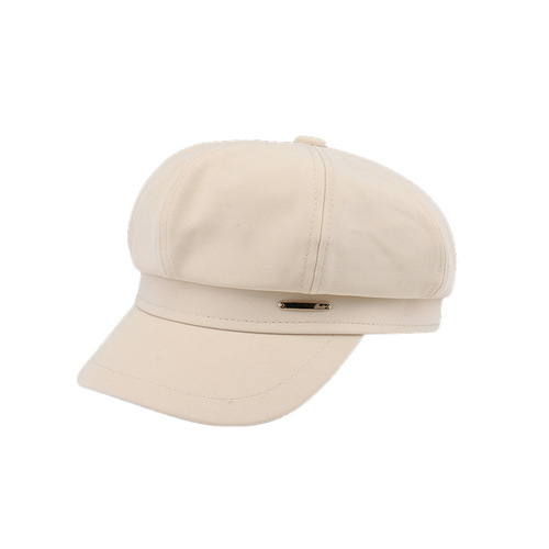 Black beret spring and autumn season Instagram trendy versatile hat for girls Japanese style large circumference to make face look smaller octagonal painter's hat