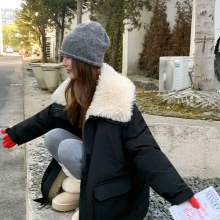 2025冬季新款宽松显瘦冲锋衣派克服羊羔毛棉服女短款加厚棉衣外套