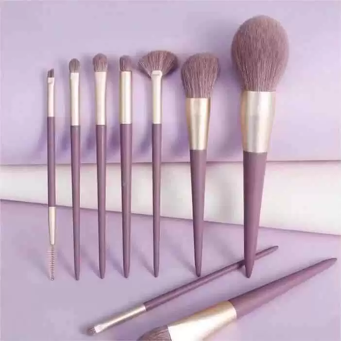 Brush, purple foundation, 9 pieces, full set