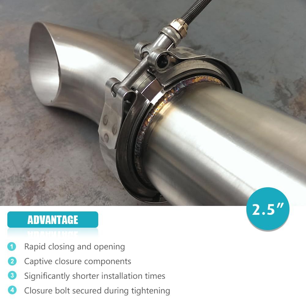 Cross-border hot-selling exhaust pipe connector, multi-inch V-type flange device, clamp device, universal car accessories