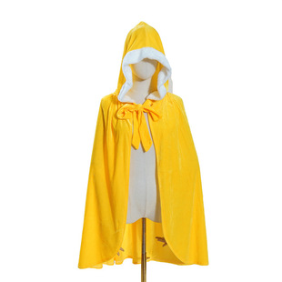 2022 European and American foreign trade new children velvet cape hat plus fur collar neckline lace Halloween costume wholesale