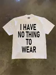 250g Heavy Cotton! Creative Simple Harajuku Style Oversize Trendy American Letter Printed Short-Sleeved T-Shirt for Men