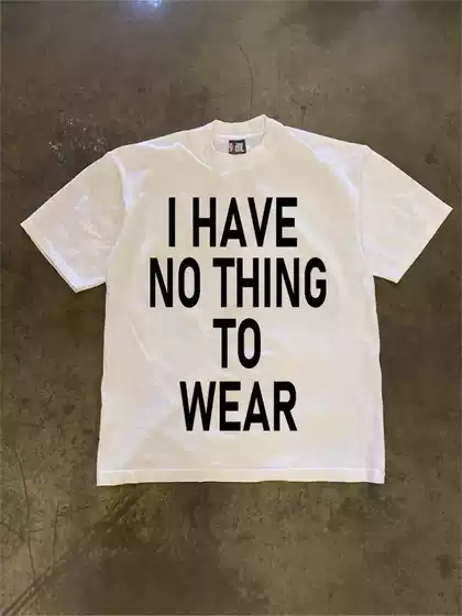 250g Heavy Cotton! Creative Simple Harajuku Style Oversize Trendy American Letter Printed Short-Sleeved T-Shirt for Men