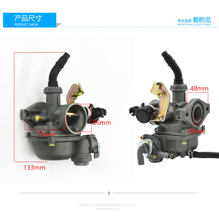 Daiyang DY100 triciclo de transporte Zongshen ZS110 viga curva motocicleta universal PZ19 accesorios de carburador universal