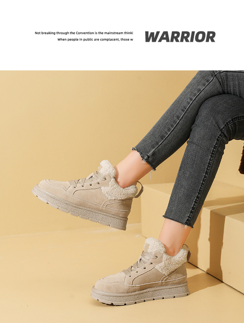 Women's Snow Boots Warm Winter Velvet Lined Thick Sole Cotton Shoes_voghion.com