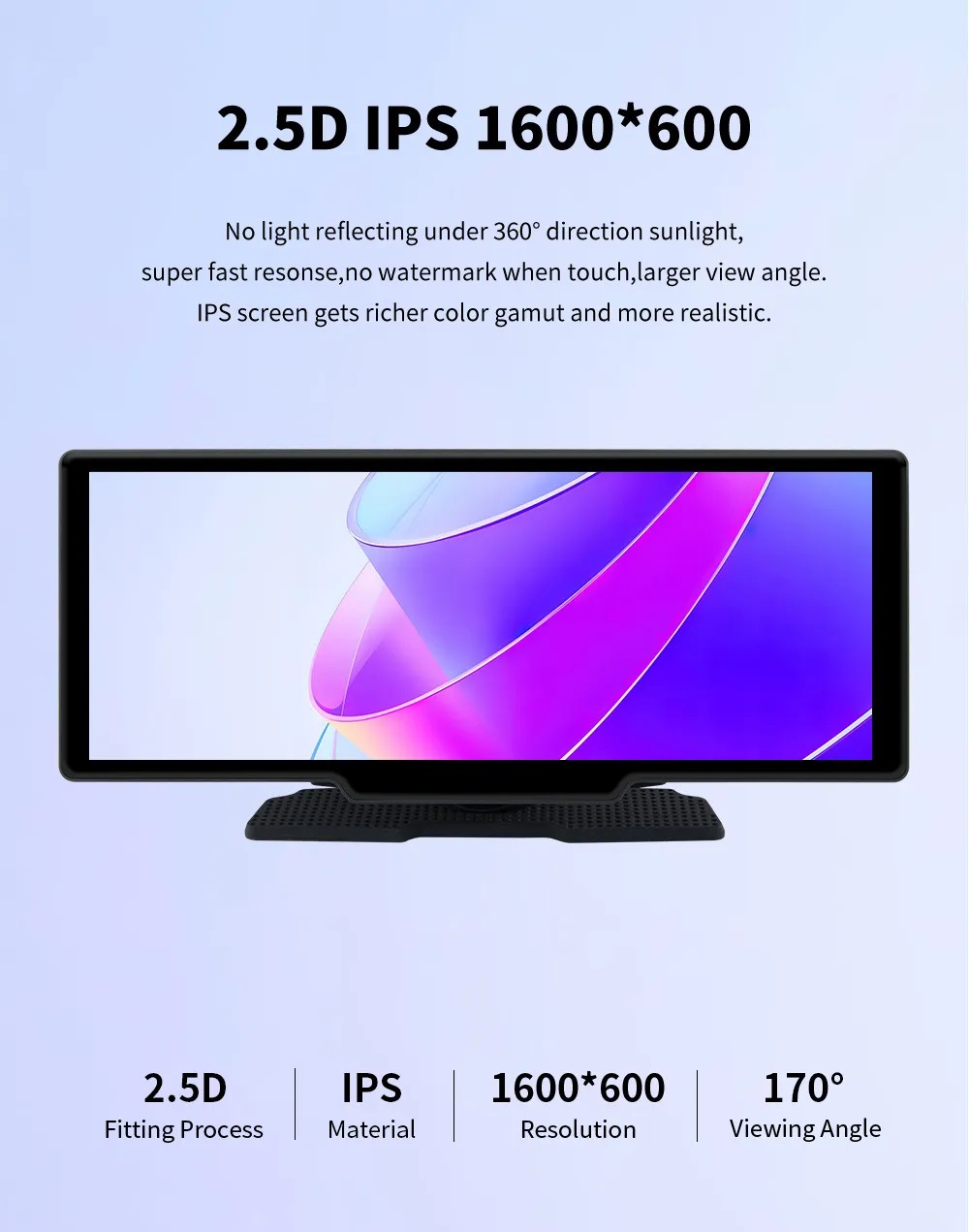Cross-mirror e-commerce foreign trade 10.26 inch central control wireless Carplay Android Auto car smart screen Bluetooth car